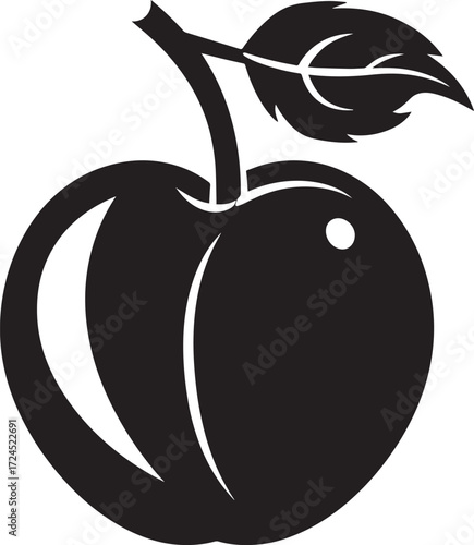 Nectarine fruit icon clean simple