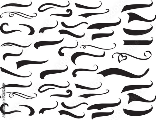 swirl, flourish, curl, swoosh, underline, accent, decorative, typography, design element, graphic, vector, black and white, vintage, retro, ornate, elegant, embellishment, punctuation, accent mark, ta