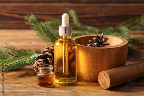 Pine essential oil in dropp...