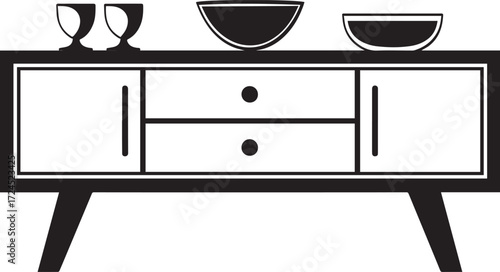 Buffet furniture icon clean simple linear