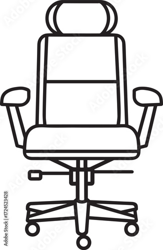 Office Chair icon clean simple outline