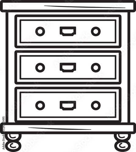 Chest of Drawers furniture icon clean simple outline