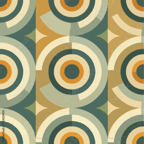 Seamless Geometric Spiral Arcs Pattern Vector