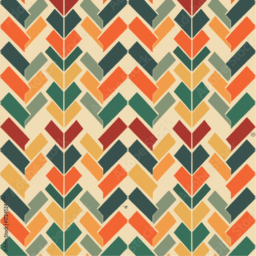 Seamless Geometric Chevrons Pattern Vector