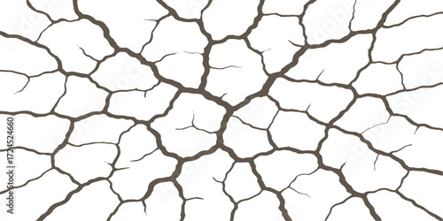 Seamlessly tiled patterns of dry, cracked earth texture illustrate the arid and parched nature of a drought-stricken desert floor