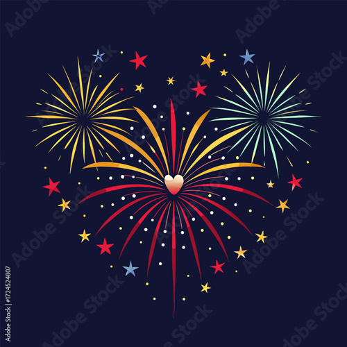 vector illustration of a fireworks