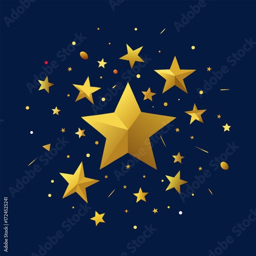 Stars on Blue Background