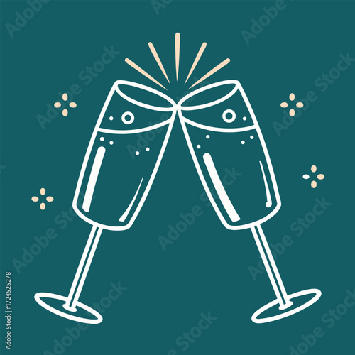champagne glasses and champagne