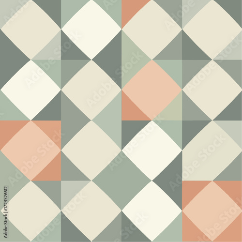 Seamless Geometric Rounded Squares Pattern Vector