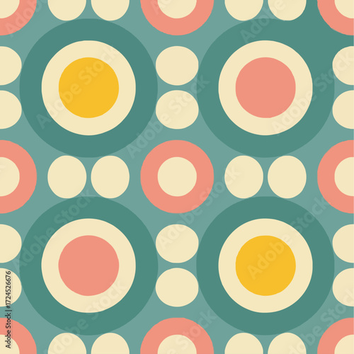 Seamless Abstract Concentric Circles Pattern Vector