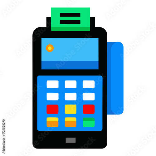 Illustration of a point of sale terminal on transparent background