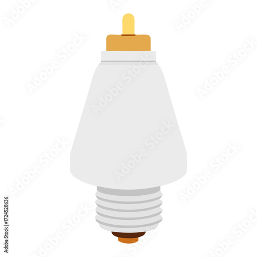 Illustration of a white candelabra bulb on transparent background