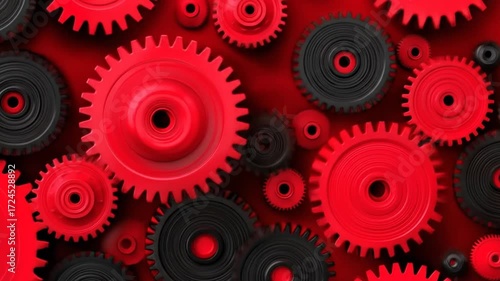 Wallpaper Mural Red and black gears background Torontodigital.ca