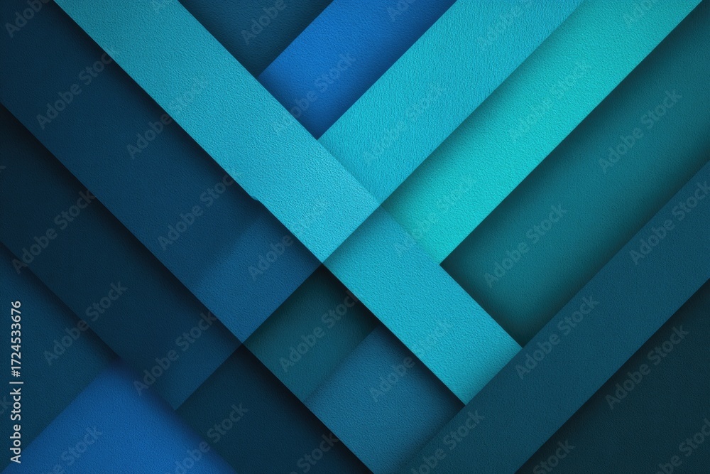 Obraz premium Abstract geometric pattern of overlapping, textured blue shapes