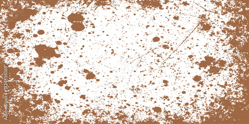 A macro shot of a dirty, rusty iron wall with a rough texture background, and a close-up of a coffee cup and beans on it