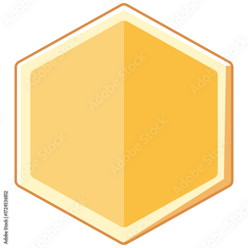 Blank Yellow Hexagon Badge Illustration