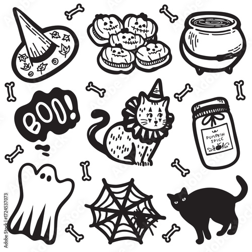 HALLOWEEN CUTE DOODLE VECTOR