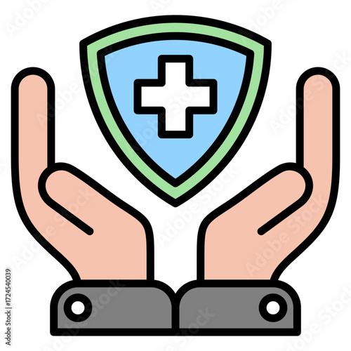 Health Insurance lineal color icon