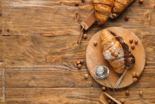 Boards of sweet croissants ...