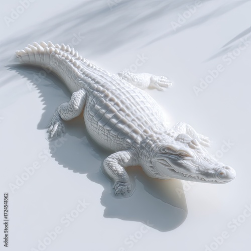 White crocodile sculpture