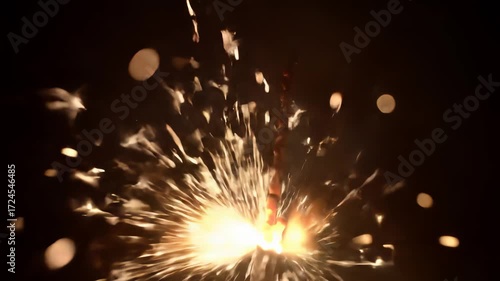 sparkler on black background