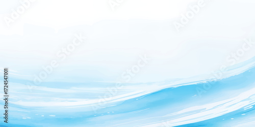 Abstract Watercolor Seascape with Blue Ocean Wave Splash and Dynamic Marine Motion for Nature Inspired Summer Background and Artistic Design