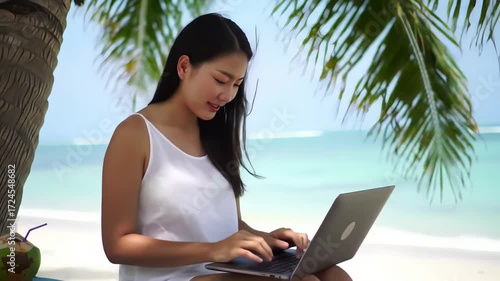 woman working on laptop