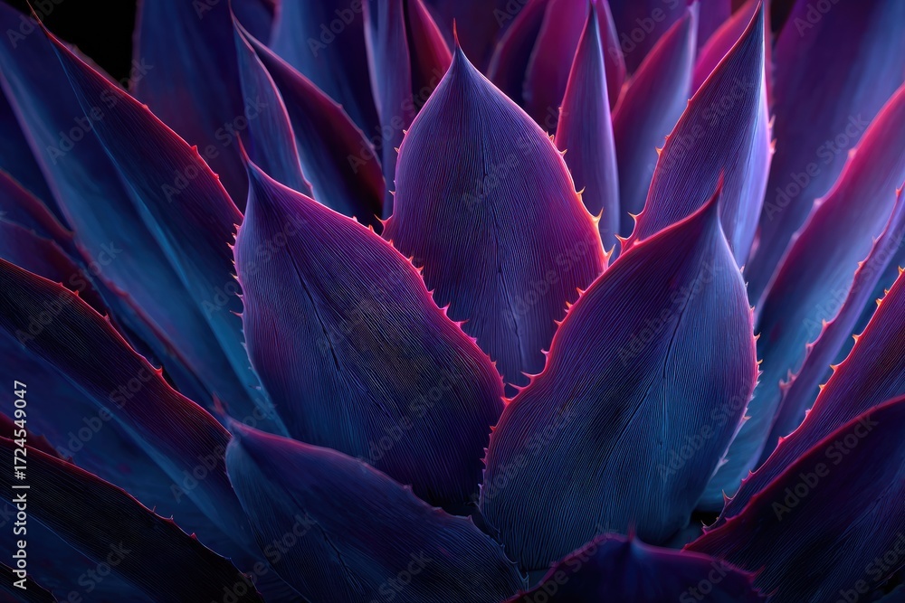 Fototapeta premium Close-up of vibrant agave leaves (1)