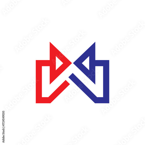W with arrow logo vector template