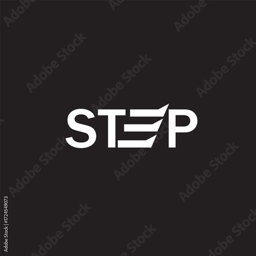 Step and Chair Logo. Negative Space Logo Template