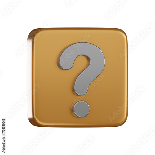 Notification 3d icon question mark badge minimal style