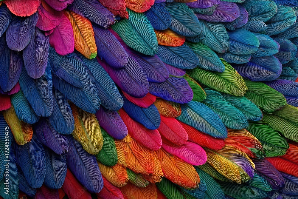 Obraz premium Close-up of vibrant colorful feathers