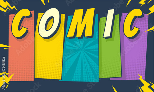 Colorful comic pop art frame box background set