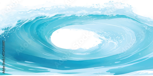 Abstract Blue Water Wave Illustration with Ocean Splash Texture and Dynamic Fluid Motion for Summer Marine Background and Artistic Seascape Art