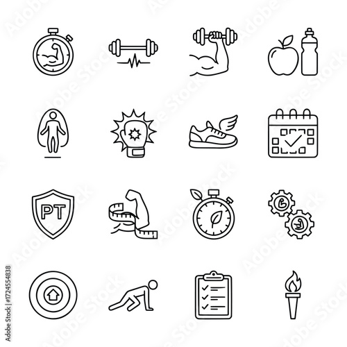 Fitness Icons Exercise, Training, & Wellness Symbols