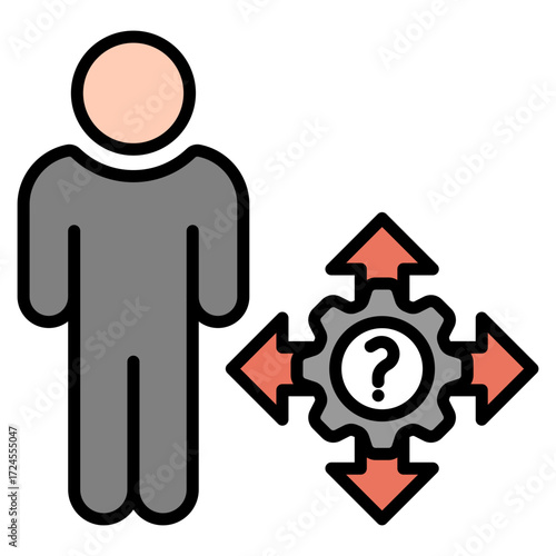 Uncertainty lineal color icon
