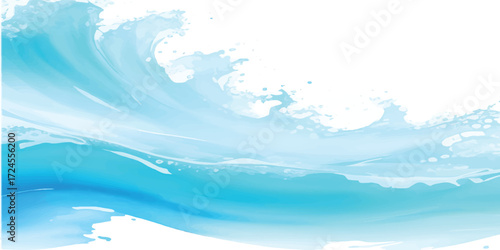 Abstract Artistic Blue Wave Illustration with Ocean Splash Texture and Flowing Water Design for Modern Seascape Wallpaper and Digital Art Projects