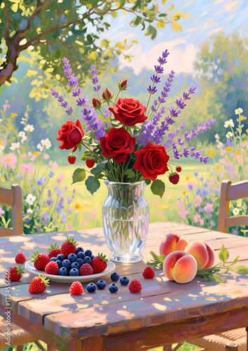 still life with flowers roses