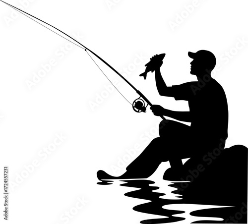 Silhouette of Fishing - Hobby
