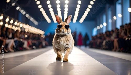 Bunny model on a fashion runway