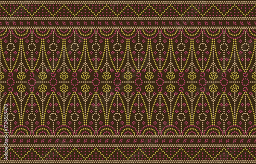 Ethnic Pattern. Ethnic India Bhandhani seamless pattern for embroidery, textile decoration and tile design.