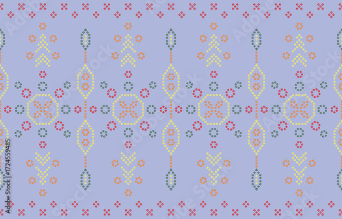 Ethnic Pattern. Ethnic India Bhandhani seamless pattern for embroidery, textile decoration and tile design.