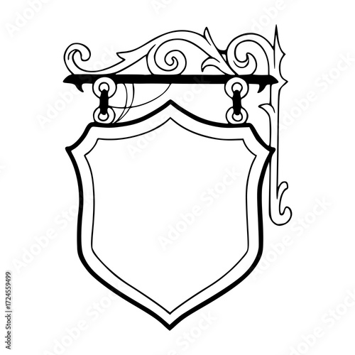 vintage shield signboard hanger