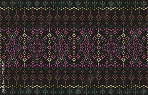 Ethnic Pattern. Ethnic India Bhandhani seamless pattern for embroidery, textile decoration and tile design.