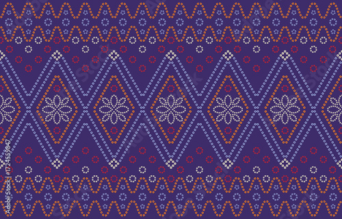 Ethnic Pattern. Ethnic India Bhandhani seamless pattern for embroidery, textile decoration and tile design.