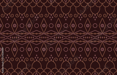Ethnic Pattern. Ethnic India Bhandhani seamless pattern for embroidery, textile decoration and tile design.