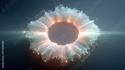 Abstract Energy Circle with Blue and Orange Glow Digital Art in Cinematic HDR