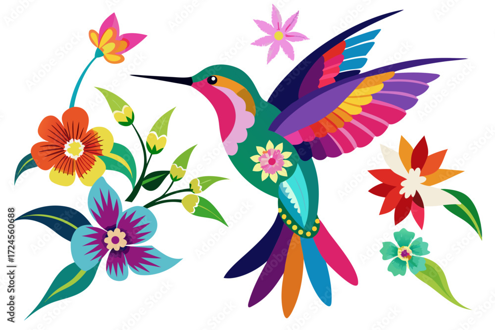 Fototapeta premium bird on flower