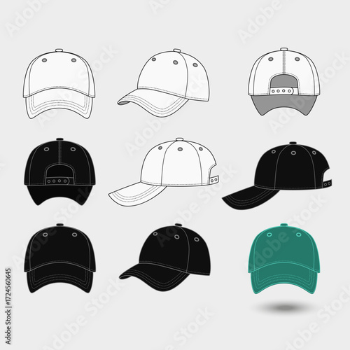 Baseball caps set