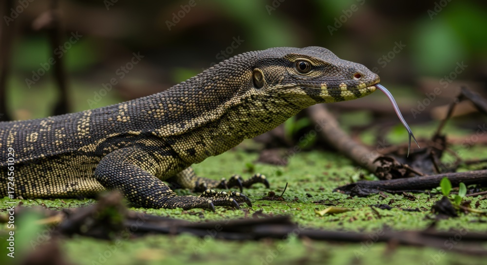 Naklejka premium Lizard in natural habitat